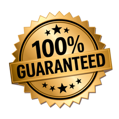 Gold “100% Guaranteed” quality badge.